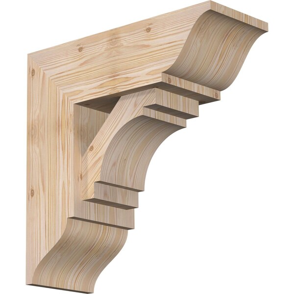 Ekena Millwork Merced Traditional Smooth Bracket w/ Offset Brace, Douglas Fir, 7 1/2"W x 20"D x 20"H BKT0806X20X20MRC01SDF - main